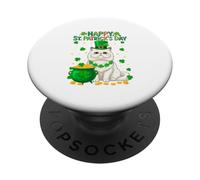 Happy St. Patrick's Day Persian Cat Shamocks Owner Irish PopSockets Adhesive PopGrip