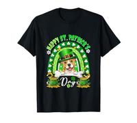 Happy St. Patrick's Day Pit Bull Rainbow Shamrocks Owner T-Shirt