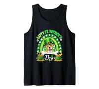 Happy St. Patrick's Day Pit Bull Rainbow Shamrocks Owner Tank Top