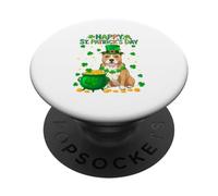 Happy St. Patrick's Day Pit Bull Shamocks Owner Irish PopSockets Adhesive PopGrip