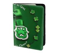 Happy St. Patrick'S Day Print 5.5 Inch Passport For Men And Women Lightweight Stylish Travel Document Wallet, Black, One Size