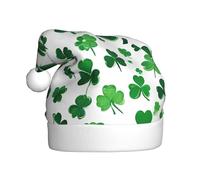 happy st patrick's day -Print Adult Plush Christmas Hat Santa Style Pom-Pom, Warm Soft Holiday Headwear For Parties Christmas Celebration.