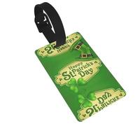 Happy St. Patrick's Day Print Bag Tags for Luggage, Waterproof PVC Travel Tags for Suitcases Travel Bag Tag with Name Label