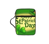 Happy St. Patrick's Day Print Bible Cover Lightweight Tablet Sleeve Durable Makeup Bag Pencil Case for Church School Travel