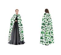happy st patrick's day -Print Budget Hooded Cloak For Adults - Adjustable Cape Halloween Costumes, Festivals & Gothic Events