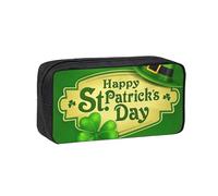Happy St. Patrick's Day Print Large Pencil Case Big Capacity Pen Case Durable Pencil Box Stationery Bag for Travel Makeup