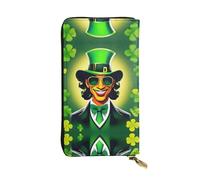 Happy St Patrick's Day Print Leather Long Clutch Wallet â€“ Fashionable Personalized Wallet, Multiple Card Slots, Gift Ready, Black, One Size