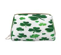 (Happy st Patrick's Day) Print Pu Leather Makeup Bag with Zipper Pocket Compact Organizer for Travel/Purse