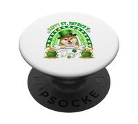 Happy St. Patrick's Day Shiba Inu Rainbow Shamrocks Owner PopSockets Adhesive PopGrip