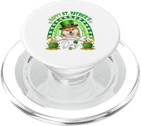 Happy St. Patrick's Day Shiba Inu Rainbow Shamrocks Owner PopSockets PopGrip for MagSafe