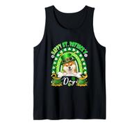 Happy St. Patrick's Day Shiba Inu Rainbow Shamrocks Owner Tank Top