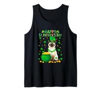 Happy St. Patrick's Day Siamese Cat Shamocks Owner Irish Tank Top