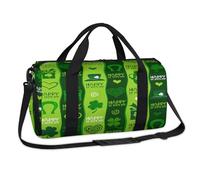 Happy St. Patrick's Day Sports Duffel Bags Happy Clovers Weekend Overnight Bag Casual Tote Holdall Travel Gym Luggage Duffel Bag for Kids Girls Boys Women Men