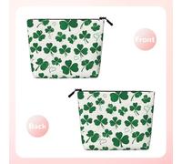 Happy St Patrick's Day - Themed Makeup Bag - Waterproof Hemp Cosmetic Pouch for Travel, Daily Use & Gifts (9.5x6.7x2in)
