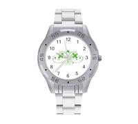 Happy St. Patrick's Day Watches for Men Business Dress Watch Analog Quartz Wristwatch Stainless Steel Band