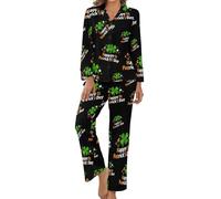 Happy St Patricks Day Women's Pajama Set Novelty Long Sleeve Sleepwear Lounge
