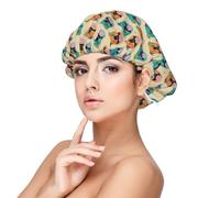 Happy Staffy Cream,Adjustable Silk Hair Wrap Adult's Satin Sleeping Cap Hair Women's Elastic Sleep Bonnet