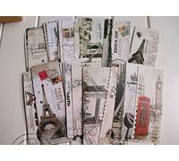 Happy Star® 30 Pc Cute Vintage Postcard Style London Paris Tourist Attractions Bookmarks Readers Gift