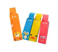 Happy Star® Cute Animals Luggage Tags Kids Holiday Suitcase Labels Boys Girls Travel Bag Identity for Children (A Set of 5 (Lion, Penguin, Duck, Frog and Giant Panda))