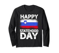 Happy Statehood Day Slovenia Flag Slovenian Pride Long Sleeve T-Shirt