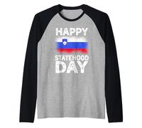 Happy Statehood Day Slovenia Flag Slovenian Pride Raglan Baseball Tee