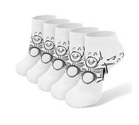 Happy Stick Figure Playing The Drums Men's Ankle Low Socks 5 Pack Non Slip Flat Boat Breathable Athletic Socks for Women