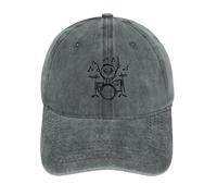 Happy Stick Figure Playing The Drums Vintage Baseball Cap Golf Dad Hats Adjustable SnapBack Cap for Men Women Sports Outdoor