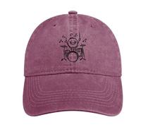 Happy Stick Figure Playing The Drums Vintage Baseball Cap Golf Dad Hats Adjustable SnapBack Cap for Men Women Sports Outdoor