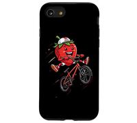 Happy Strawberry BMX Kid Riding Bicycle Jump Case for iPhone SE (2020) / 7/8