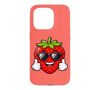 Happy Strawberry Thumbs Up Summer Cool Vibes Case for iPhone 15 Pro
