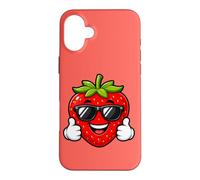 Happy Strawberry Thumbs Up Summer Cool Vibes Case for iPhone 16 Plus