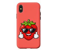 Happy Strawberry Thumbs Up Summer Cool Vibes Case for iPhone X/XS