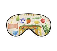 Happy Sukkot Party Sleep Masks Eye Cover Blackout with Adjustable Elastic Strap Night Blindfold for Women Men Yoga Travel Nap