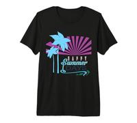 Happy Summer Days Dolphins Vaporwave Aesthetic Gift Summer Premium T-Shirt