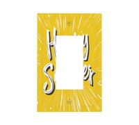 Happy Summer On Yellow Minimalistic Light Switch Wall Plate Faceplate Cover Single Rocker 1 Gang Decorator Outlet Receptacle Covers for Home Kitchen Room Bathroom Decor