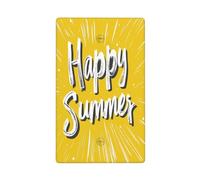 Happy Summer On Yellow Minimalistic Single Toggle Blank Wall Plate Light Switch Cover Decorative 1 Gang for Kitchen Room Bathroom Size 11.4x7cm