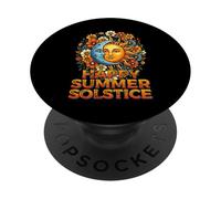 Happy Summer Solstice Litha Midsummer Wiccan Pagan Summer PopSockets Adhesive PopGrip