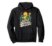 Happy Summer Solstice Sunflower Design Pullover Hoodie