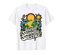 Happy Summer Solstice Sunflower Design T-Shirt