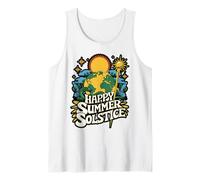 Happy Summer Solstice Sunflower Design Tank Top