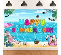 Happy Summerween Backdrop Banner - Summerween Party Decorations, Halloween in Summer Decor, Summer Halloween Party Decorations 7x5ft