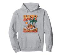 Happy Summerween Halloween Pumpkin on the Beach Vintage Pullover Hoodie
