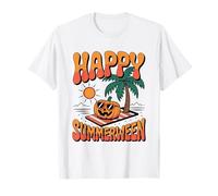 Happy Summerween Halloween Pumpkin on The Beach Vintage T-Shirt