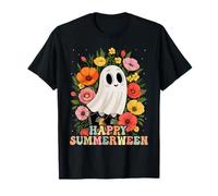 Happy Summerween Halloween Summer Floral Ghost T-Shirt