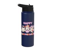 Happy Summerween Summer Halloween Ghost Stainless Steel Insulated Water Bottle