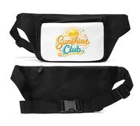 Happy Sunshine and Colorful Design Unisex Waist Bag Black