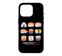 Happy Sushi Anime Kawaii Set Japanese Food Lover Otaku Manga Case for iPhone 16 Pro