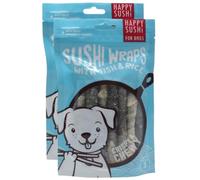 Happy Sushi for Dogs - Pack of 2 - Sushi Wraps With Fish & Rice - Treat Your Dog to a Fishy Style Snack They'll Love - Filled With Omega 3, Added Vitamins and Minerals