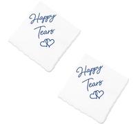 Happy Tears Tissues Wedding, Something Blue for The Bride Handkerchief, Embroidered Keepsake for Bride To Be Gifts, Keepsake Hankie, 30x30 cm/11.8 * 11.8inch Sentimental Wedding Accessory
