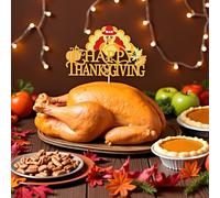 Happy Thanksgiving Cake Topper-Turkey & Pumpkin Autumn Maple Theme Harvest Decor (1)